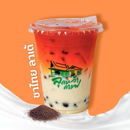 ชาไทยลาเต้+บุกไข่มุก