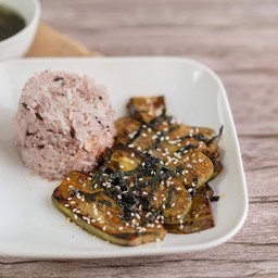 ข้าวหน้ามะเขือย่างซอสเทอริยากิ