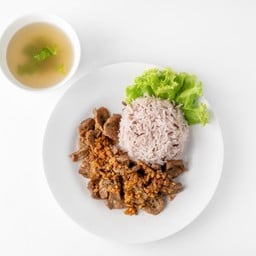 ข้าวหมูกระเทียม(มัง)