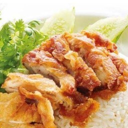 ข้าวไก่ทอดกระเทียม