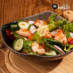 สลัดกุ้งย่างพริกไทยดำ