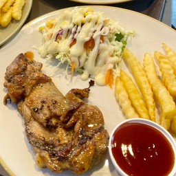 สเต็กไก่ พริกไทยดำ