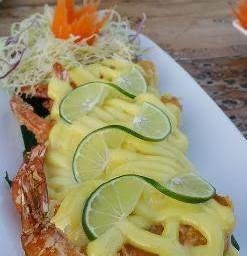 กุ้งครีมซอสมะนาว