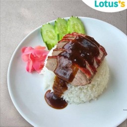 ข้าวหน้าเป็ดย่าง:ไก่ย่าง:เนื้อแดง  (ข้าวหน้าเป็ดย่างสุลต่าน)