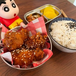 SET B ไก่ปีกบน(3 น่อง)+ข้าวสวย+เครื่องเคียงง