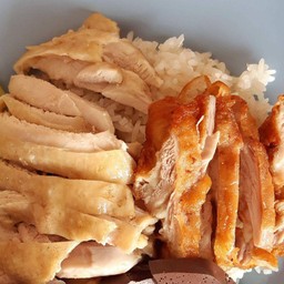 ข้าวมัน ไก่ต้ม+ไก่ทอด อร่อยคูณ2