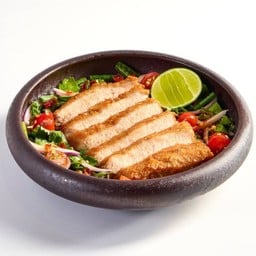 ยำคอหมูทอด