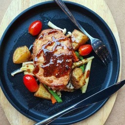 Vegan Soy Chicken Steak with Black Pepper Sauce