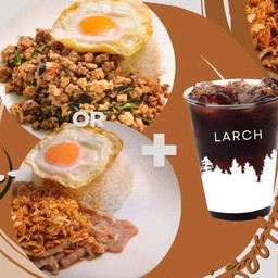 หมูกระเทียมไข่ดาว+อเมริกาโน่