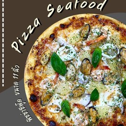 พิซซ่าหน้าฮาวายเอี้ยน ซีฟู๊ด กุ้ง + ปลาหมึก + หอยแมลงภู่ชิลี