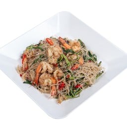 ผัดหมี่กะเฉดกุ้งสด