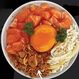 ข้าวหน้าแซลม่อนไข่ฝอย