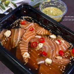 เซต แซลม่อนดองซีอิ้วเกาหลี+ข้าว+สาหร่าย(ยังบัน)
