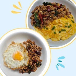 เชตจับคู่ 2 (กะเพราไข่ข้น + กะเพราไข่ดาว)