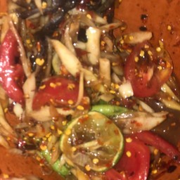 ตำกุ้งสด ปู-ปลาร้า