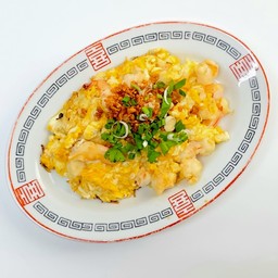 ข้าวไข่ขยี้กุ้งสับ