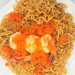 มาม่าต้มยำกุ้งผัดแห้ง+ไข่กุ้ง