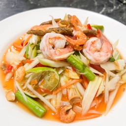 Thai Papaya Salad with Cooked Shrimp