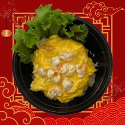 ข้าวหน้าไข่ข้นกุ้ง