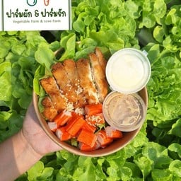 สลัดผัก ไก่กรอบ+ปูอัด
