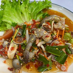 ยำหอยเเครงกุ้งสด