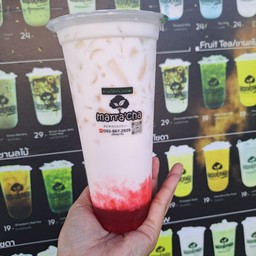 นมสด สตอว์เบอร์รี่ แก้วยีราฟ