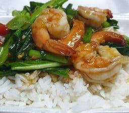 ผัดคะน้ากุ้งสด