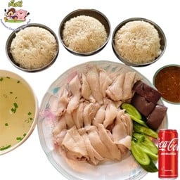 [เซตสุดคุ้ม]ไก่สับ(ใหญ่)+ข้าวมัน3ห่อ แถมโค้ก1กระป๋อง