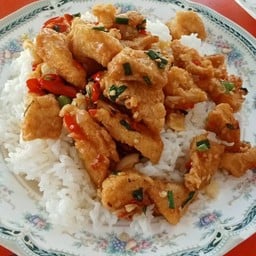 ข้าวไก่คั่วพริกเกลือ