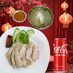 [อร่อยซ่ากับโค้ก]ข้าวมันไก่ไหหลำ+โค้ก 325ml