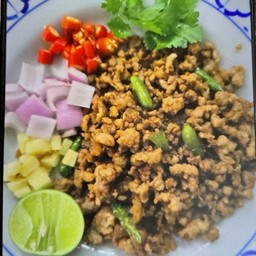 หมูสับผัดปลากุเลา (เค็ม)