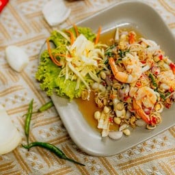 ยำตะไคร้กุ้งสด