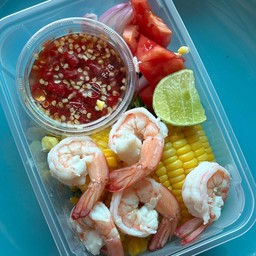 ตำไทยข้าวโพดกุ้งสด