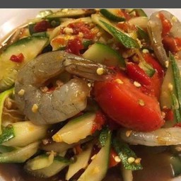 ตำแตงปูปลาร้ากุ้งสด