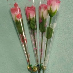 กุหลาบสีชมพูมีกระดิ่ง(1ดอก)