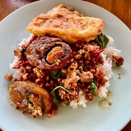 ผัดกะเพรา+ไข่เยี่ยวม้า