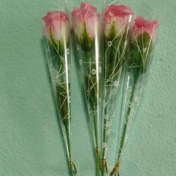 กุหลาบสีชมพูไม่มีกระดิ่ง(1ดอก)