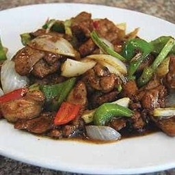ผัดพริกไทยดำ กับข้าว
