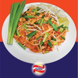 ผัดไทยเส้นจันทร์มันกุ้งใส่ไข่