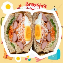 Korean Sandwich (Sausage, Imitation Crab, Egg, Salad)