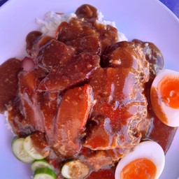 ข้าวหมูแดง+ไข่ยางมะตูม