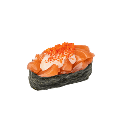 ซูชิแซลมอนสับซอสไข่ปู