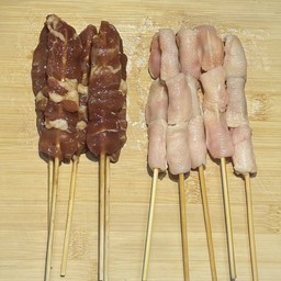 เนื้อหมู5ไม้+เอ็นข้อไก่5ไม้