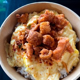 ข้าวหอมไข่ข้น+น้ำพริกกากหมู