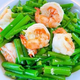 ผัดดอกหอมกุ้ง