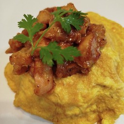 ข้าวไก่กระเทียมห่อ+ไข่เจียว