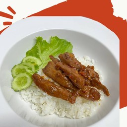 👍🏻ข้าวหมูทอดซอสหม่าล่า👍🏻