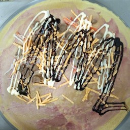 เครป(แยมสตรอเบอรี่+ทาโร่+โกโก้ครั้น)