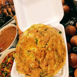 ข้าวไข่เจียวหมูสับ2ฟอง เพิ่มผักแจ้งได้