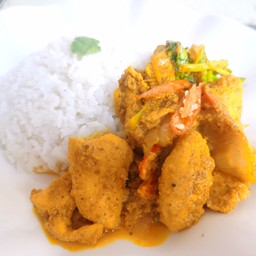ข้าว ไก่ผัดผงกระหรี่
